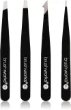 Набор пинцетов для бровей Brushworks The Complete подарочный, из нержавеющей стали, 4 шт — фото 1