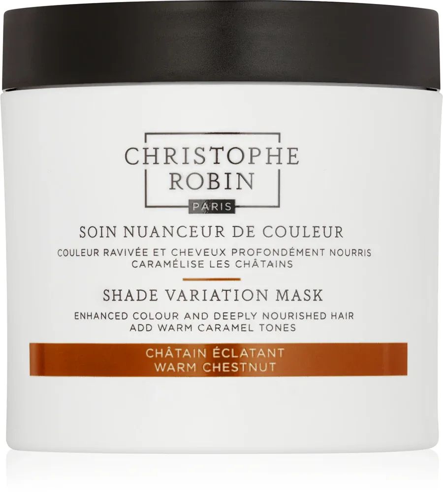 Маска для волос Christophe Robin Shade Variation Mask для окрашенных и осветлённых волос, нейтрализует оранжевые подтоны, 250 мл, оттенок Warm Chesnut