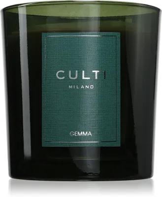 Свеча ароматическая Culti Milano Winter Gemma Green с зимним ароматом, 550 г