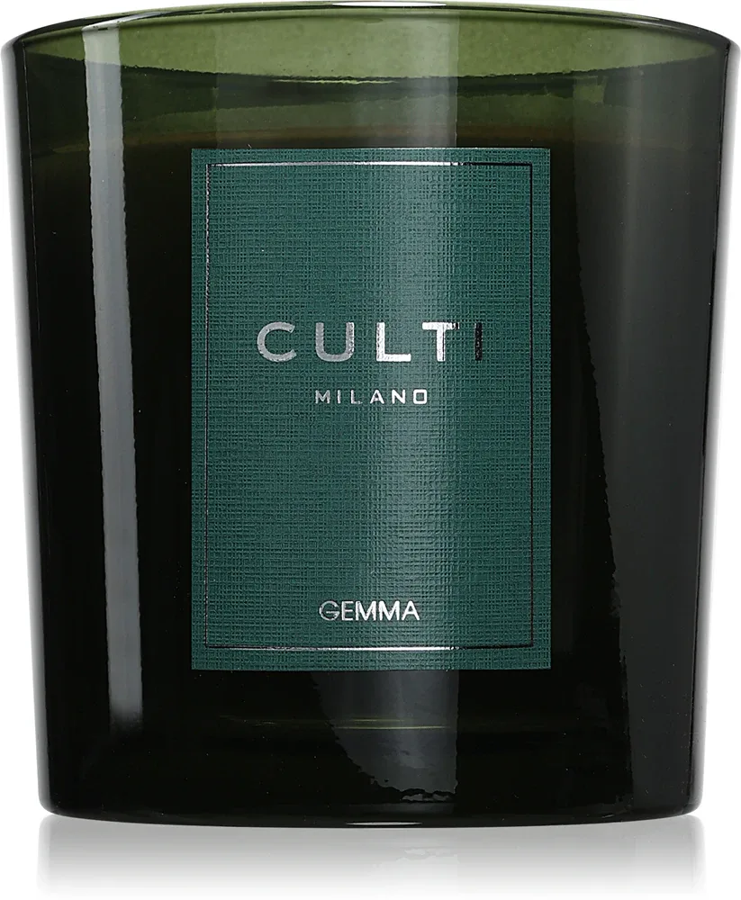 Свеча ароматическая Culti Milano Winter Gemma Green с зимним ароматом, 550 г