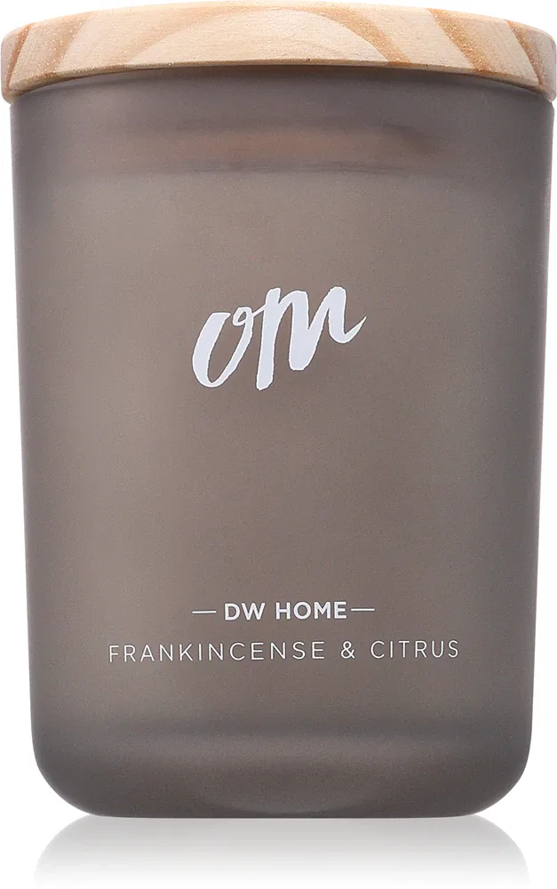 Свеча ароматическая DW Home Zen Om с нотами ладана и сандала, воск ручной заливки, 221 г
