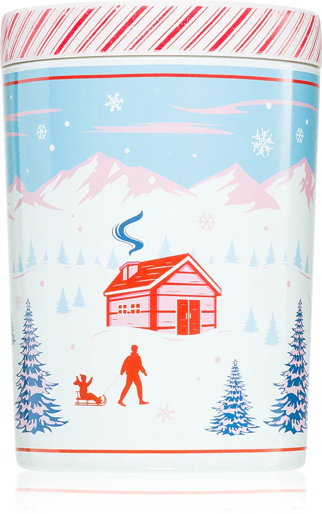 Свеча ароматическая DW Home Scene Stripes Peppermint Bark свежий аромат, с двумя фитилями, 431 г
