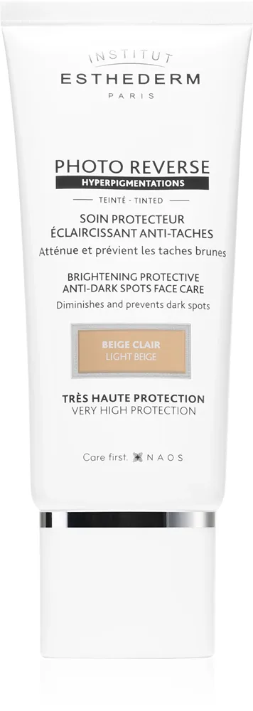 Тонирующий крем для лица Institut Esthederm Photo Reverse Protective Anti-Dark Spots Tinted Face Care против пигментных пятен, SPF 50+, 50 мл, оттенок Light Beige