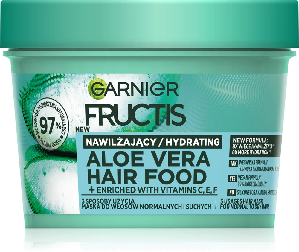 Маска для волос Garnier Fructis Aloe Vera Hair Food с алоэ вера, для нормальных и сухих волос, 400 мл
