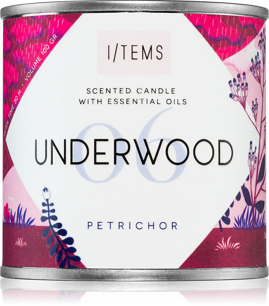 Свеча ароматическая I/TEMS Artist Collection 06 / Underwood древесная, ручной работы, 100 г