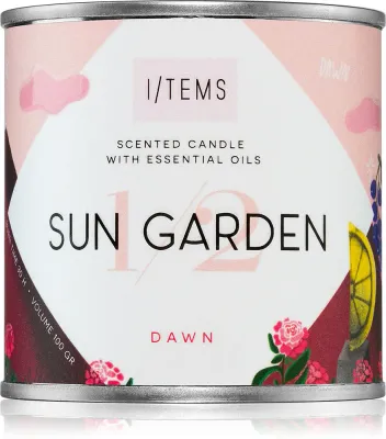Свеча ароматическая I/TEMS Artist Collection 1/2 Sun Garden цветочная, ручной работы, 100 г