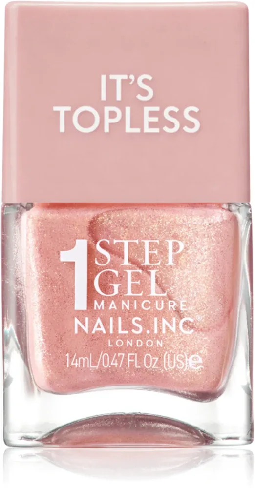 Лак для ногтей Nails Inc. It’s Topless стойкий, увлажняющий, 14 мл, оттенок Remi Nude Shimmer