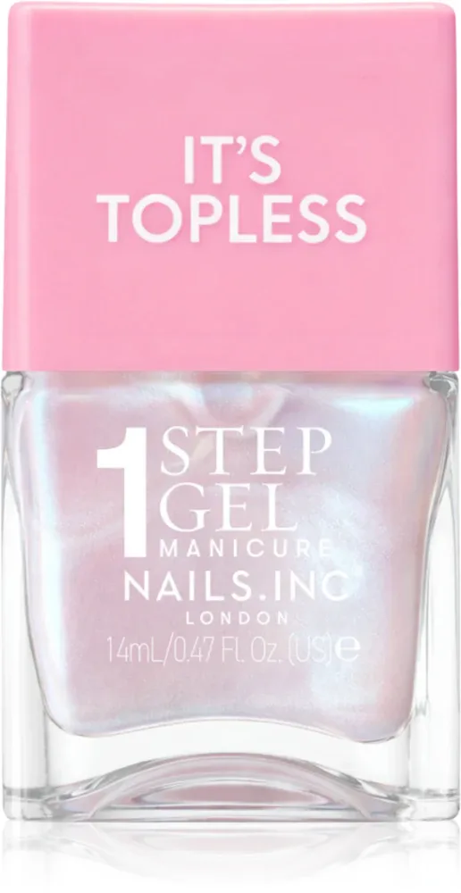 Лак для ногтей Nails Inc. It’s Topless стойкий, увлажняющий, 14 мл, оттенок Kat Baby Pink Iridescent
