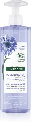 Мицеллярная вода Klorane Cornflower с васильковой водой, для снятия макияжа, 400 мл