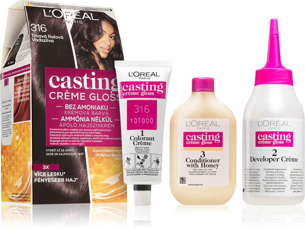 L’Oréal Paris Casting Creme Gloss - Краска для волос L’Oreal Paris Casting Creme Gloss оттеночная, для домашнего окрашивания, 1 шт, 1 шт, оттенок 316 Plum