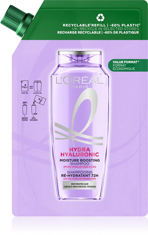 L’Oréal Paris Elseve Hyaluron Plump - Шампунь для волос L’Oreal Paris Elseve Hyaluron Plump увлажняющий, для объёма, с гиалуроновой кислотой, 1000 мл