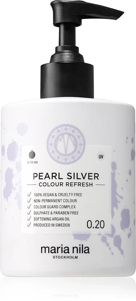 Оттеночная маска для волос Maria Nila Colour Refresh Pearl Silver с аргановым маслом, серебристая, 300 мл