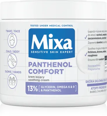 Крем для тела Mixa Panthenol Comfort регенерирующий для сухой и атопичной кожи, 400 мл