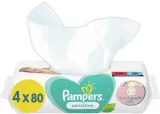 Влажные салфетки Pampers Sensitive для чувствительной кожи ребёнка, 4× 80 шт — фото 1