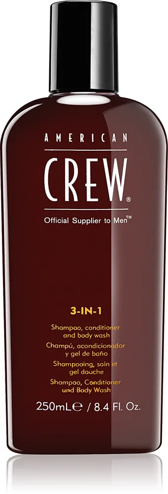 Шампунь, кондиционер и гель для душа American Crew Hair Body 3-IN-1 для волос и тела, мужской, 250 мл