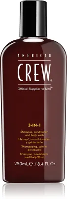 Шампунь, кондиционер и гель для душа American Crew Hair Body 3-IN-1 для волос и тела, мужской, 250 мл