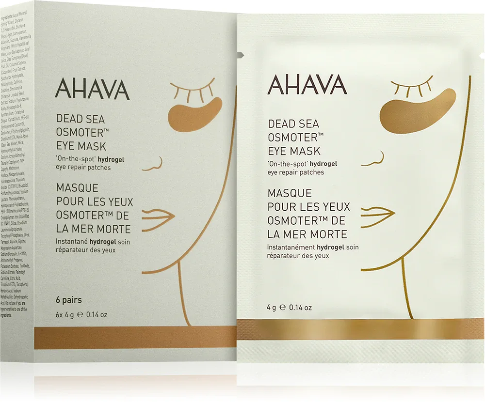 Маска для кожи вокруг глаз AHAVA Youth Boosters Osmoter от отёков и тёмных кругов, 6 шт. по 4 г