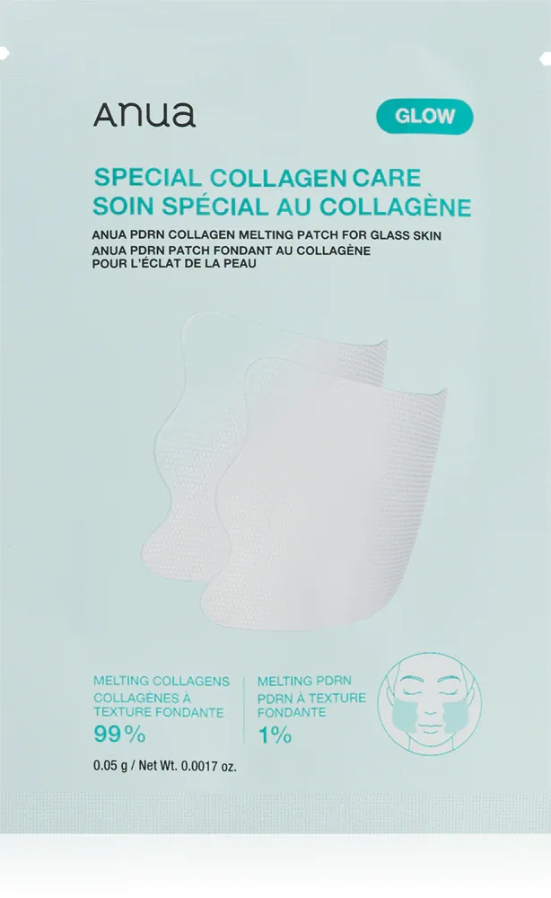 Патчи для лица Anua PDRN Collagen Melting Patch for Glass Skin растворимые, с коллагеном, 4 шт