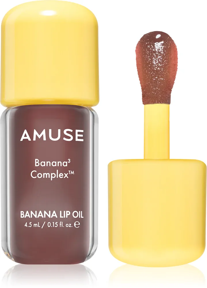 Масло для губ AMUSE Banana Lip Oil увлажняющее, с банановым ароматом, 4,5 мл, оттенок Cacao Milk