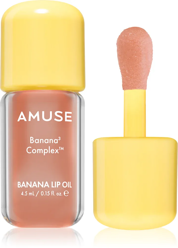 Масло для губ AMUSE Banana Lip Oil увлажняющее, с банановым ароматом, 4,5 мл, оттенок 08 Soy Latte