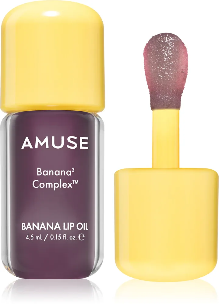 Масло для губ AMUSE Banana Lip Oil увлажняющее, с банановым ароматом, 4,5 мл, оттенок 07 Acai Gleam
