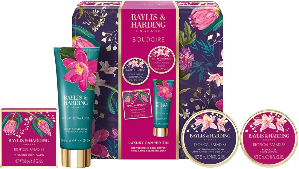 Baylis & Harding Boudoire Tropical Paradise - Набор косметический Baylis Harding Boudoire Tropical Paradise для тела, подарочный, с цветочным ароматом