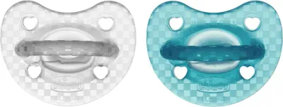 Соска-пустышка Chicco Physio Forma Luxe силиконовая, с креплением к клипсе, 2 шт