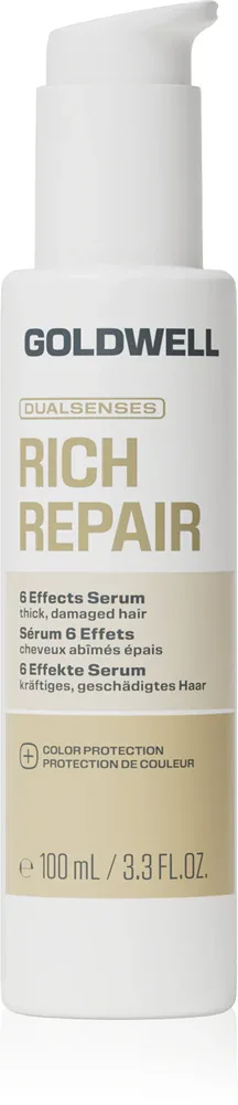Сыворотка для волос Goldwell Dualsenses Rich Repair 6 Effects Serum несмываемая, для сухих и повреждённых волос, 100 мл