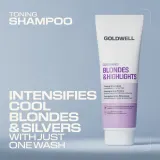 Шампунь для волос Goldwell Dualsenses Blondes Highlights Toning Shampoo тонирующий, для светлых волос, 250 мл — фото 4