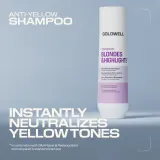 Шампунь для волос Goldwell Dualsenses Blondes Highlights Anti-Yellow Shampoo нейтрализующий желтизну, для светлых волос — фото 4