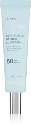 Крем солнцезащитный для лица iUnik Beta Glucan Barrier Sunscreen с очень высокой защитой, восстанавливающий барьер, 60 мл