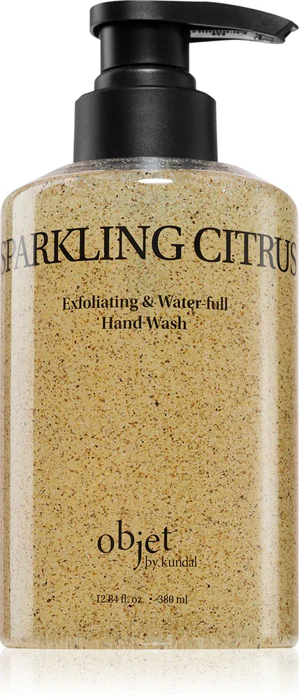 Жидкое мыло для рук KUNDAL Objet Exfoliating Waterfull Hand Wash с отшелушивающим действием, 380 мл z zapachem Sparkling Citrus