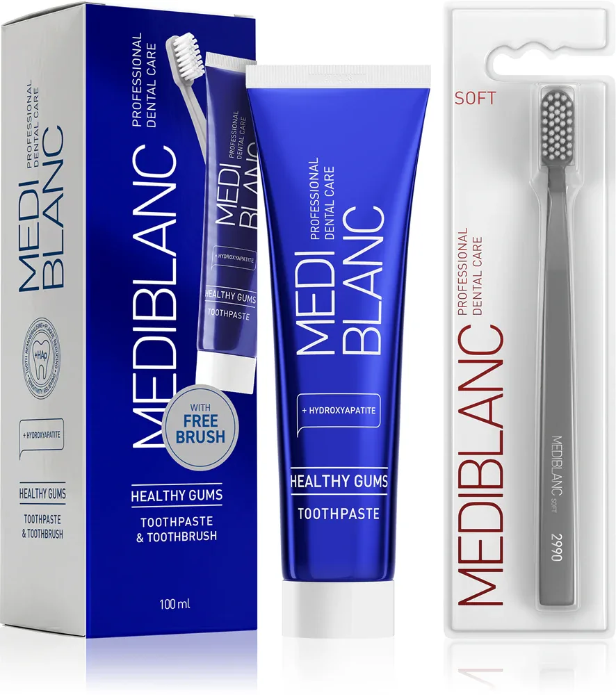 Набор MEDIBLANC Set TP Gums + TB Soft паста для дёсен и мягкая щётка, 2 шт