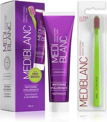 Набор MEDIBLANC Set TP Hyaluron + TB Ultra Soft паста и сверхмягкая щётка, 2 шт