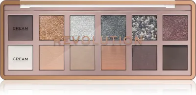 Палетка теней для век Revolution The Icon Palette, зелёная гамма, 9 оттенков, 12× 0,7 г