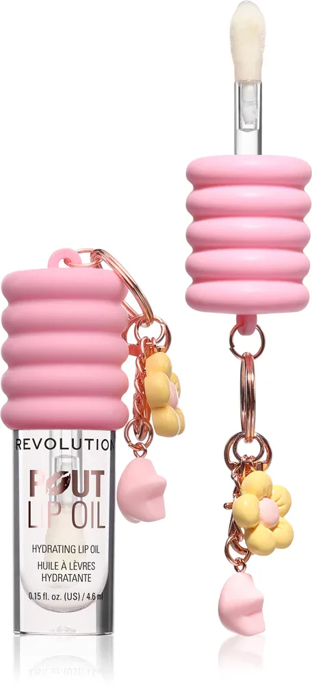 Масло для губ Revolution Pout Lip Oil With Charm блестящее, прозрачное, 4,6 мл Pink Charm