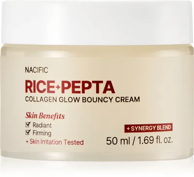 Крем для лица Nacific Rice + Pepta Collagen Glow Bouncy Cream с коллагеном и ниацинамидом, 50 мл