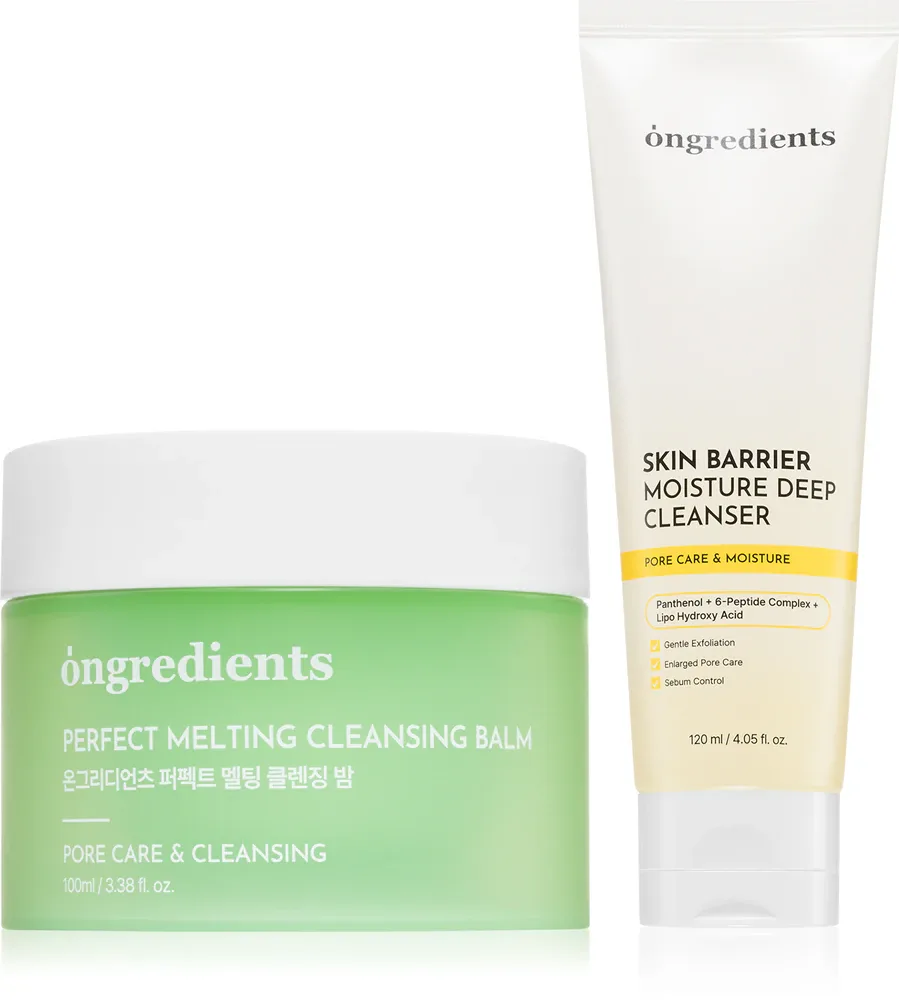 Набор для очищения лица Ongredients Perfect Melting + Skin Barrier бальзам и гель, 100 мл + 120 мл