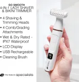 Электробритва RIO Go Smooth 4-in-1 Lady Shaver Bikini Trimmer, 4 насадки, 1 шт — фото 8
