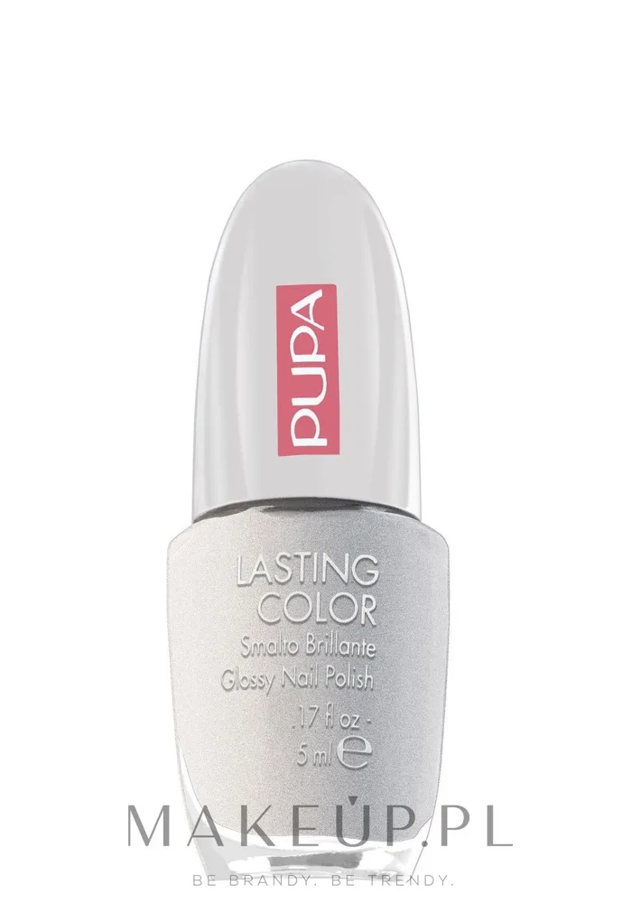 Pupa Lasting Color лак для ногтей глянцевый плотный пигмент тонкая кисть маникюр 5 мл, оттенок 801 - Srebrzysty