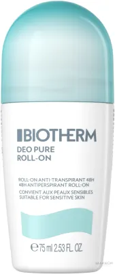 Biotherm Deo Pure антиперспирант шариковый 75 мл, роликовый дезодорант для тела, защита от пота и запаха