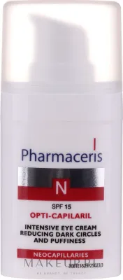 Крем для кожи вокруг глаз Pharmaceris N Opti-Capilaril против тёмных кругов и отёчности, для сосудистой кожи, 15 мл