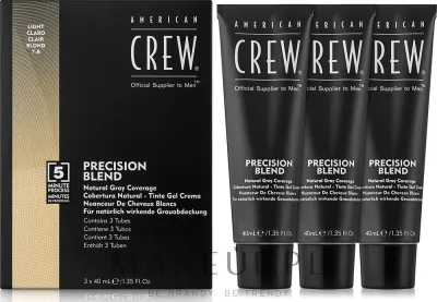 American Crew Precision Blend Light камуфляж седины для мужчин светлые тона уровень 7-8 набор ампул 3 x 40 мл