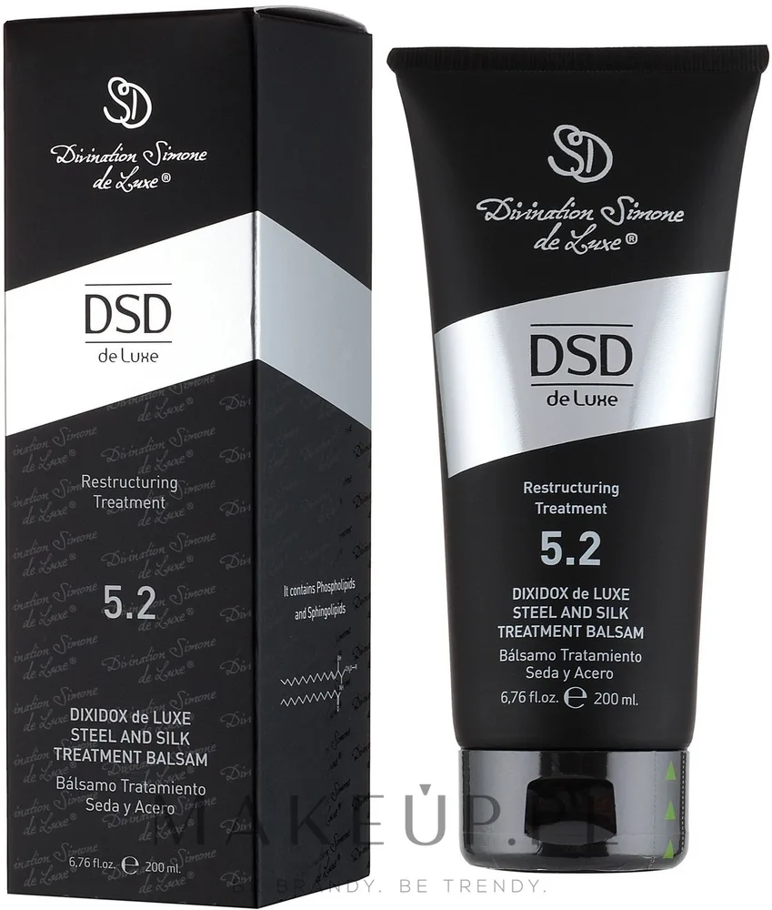 Simone DSD De Luxe Dixidox DeLuxe Steel and Silk 5.2 бальзам для волос восстанавливающий несмываемый, Сталь и шёлк, 200 мл