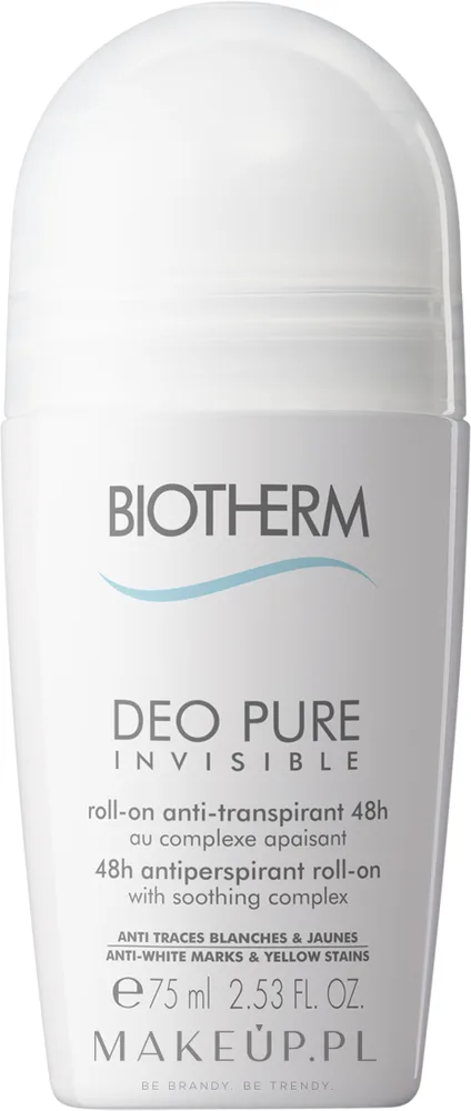 Biotherm Deo Pure Invisible Roll-on Antiperspirant 48H антиперспирант шариковый 75 мл, невидимый роликовый дезодорант без белых следов