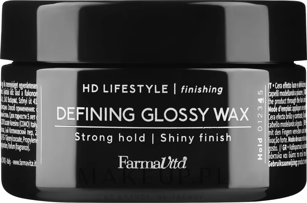 Farmavita HD Defining Glossy Wax воск для волос сильной фиксации глянцевый на водной основе для коротких стрижек 100 мл