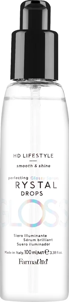 Farmavita HD Crystal Drops жидкие кристаллы для волос несмываемые, флюид для блеска и гладкости, 100 мл