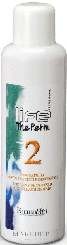 Farmavita Life The Perm 2 состав для химической завивки волос перманент локоны кудри салонная завивка 500 мл