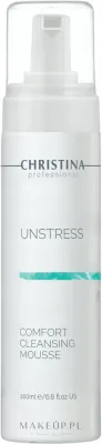 Christina Unstress Comfort Cleansing Mousse мусс для умывания очищающий без мыла для чувствительной кожи с экстрактом огурца и арники 200 мл
