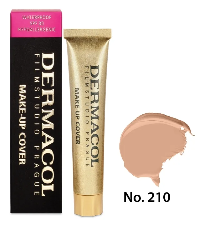 Dermacol Make-Up Cover тональный крем плотного покрытия маскирующая тональная основа для лица консилер контуринг 30 г, оттенок 210
